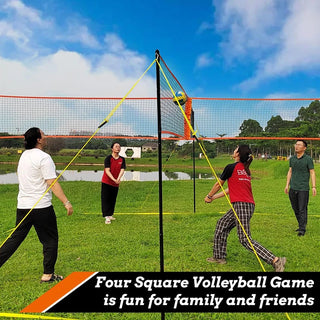 QuadPlay Volleyball & Badminton Set