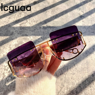 HollowOut Oversized Square Sunglasses