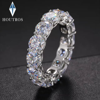 Luminous Moissanite Eternity Row Ring