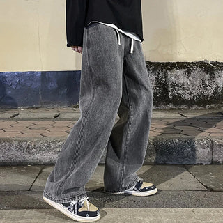 Men’s Korean Style High-Street Wide-Leg Jeans
