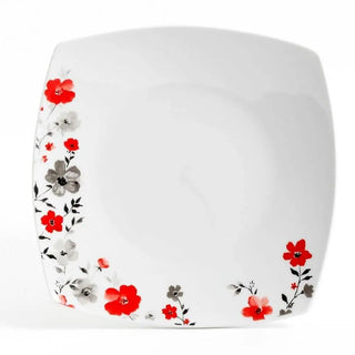 16pc Round Square Floral Fine Ceramic Dinnerware Set