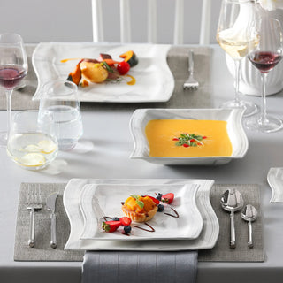 MALACASA FLORA 30 PCS Marble Porcelain Dinnerware Set