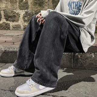 Men’s Korean Style High-Street Wide-Leg Jeans