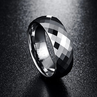 BONLAVIE Faceted Tungsten Carbide Men's Ring