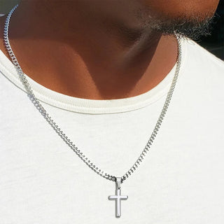 To My Dad Cross Necklace with Cuban Chain – Meaningful Keepsake Gift with Message Card & Gift Box