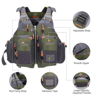 Lixada Outdoor Fishing Vest – Multifunctional Life Jacket with Storage & Safety Features