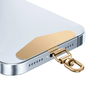 360° Rotatable Steel Phone Tether Tab – Ultra-Thin Metal Patch Lanyard Connector for All Smartphones