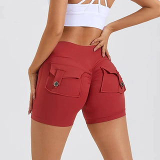 CEODOGG Nylon Women Scrunch Button Booty Shorts