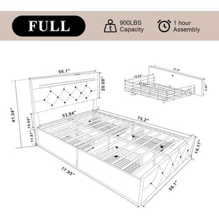 LuxuraStorage Full Platform Bed