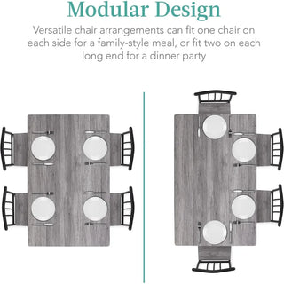 Joanna Style 5-Piece Metal and Wood Modern Dining Table