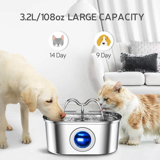 Stainless Steel Cat Automatic Drinking Fountain