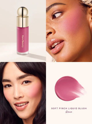 Soft Pinch Liquid Blush, Lightweight Silky Liquid Blush with Smooth Glide-On Application, Long-Lasting Matte & Dewy Finish Options for Natural Flush Makeup
