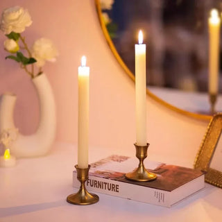 Vintage Metal Tabletop Candle Holders – Set of 3