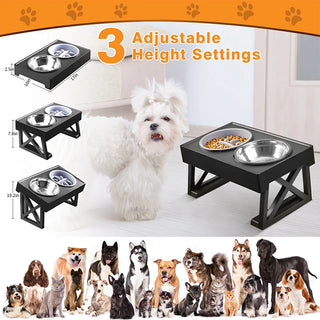 Kimpets  Double Bowls Stand 3 Adjustable Height