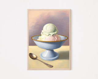 Vintage Ice Cream, Pizza, Lemon, Banana, and Italian Wine Canvas Prints
