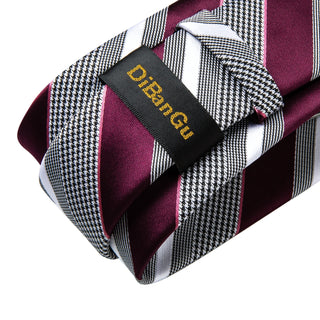 DiBan Fashion Striped Tie Hanky Cufflink Sets