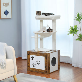 Cat Tree with Litter Box Enclosure