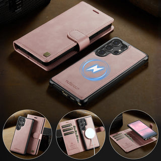 Detachable 2-in-1 Leather Wallet Case for Samsung Galaxy – Magnetic Card Holder, Kickstand & MagSafe-Compatible Design