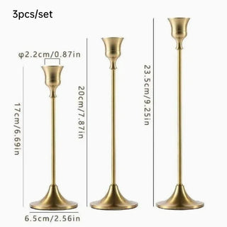 Vintage Metal Tabletop Candle Holders – Set of 3