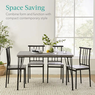 Joanna Style 5-Piece Metal and Wood Modern Dining Table