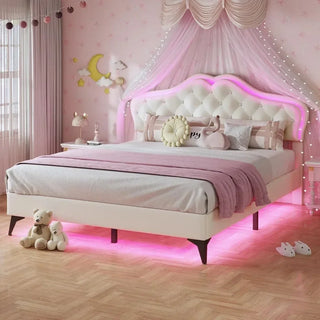 LuminaHeart Princess LED Platform Bed