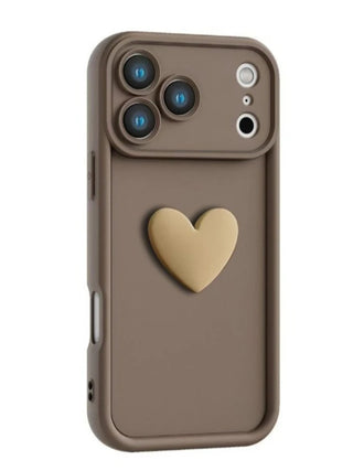 Luxury Cute 3D Love Heart Soft iPhone Case, Full Coverage Shockproof Matte Candy Phone Cover