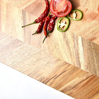 BILL.F Chopping Board, Acacia Wood Kitchen Cutting Board with End-Grain, Large Wooden Chopping Boards.