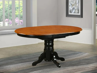 OVOZI Dining Room Table with Butterfly Leaf & Pedestal Base