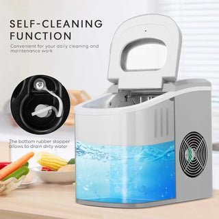 VIVOHOME Electric Portable Compact Countertop Automatic Ice Cube Maker Machine with Hand Scoop and Self Cleaning Function