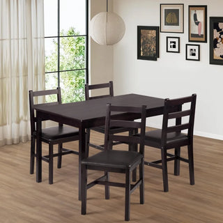 Kitchen Table and Chairs for 4 Dining Room Table Set,Wood Elegant Kitchen Sets for Small Space,Dark Brown