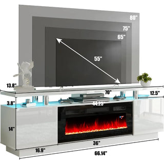 Fireplace TV Stand with 36'Fireplace, TVs up to 70"