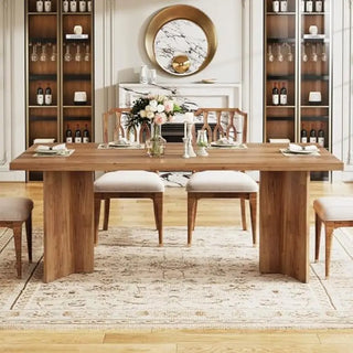 63-inch Dining for 4-6, Farmhouse Table with Large Tabletop