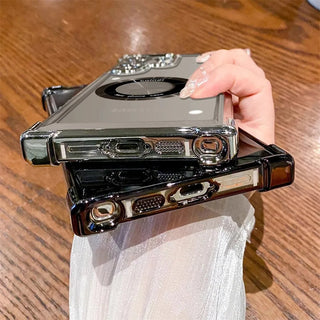 Clear Magnetic Samsung Galaxy Case – Plated Edge MagSafe-Compatible Cover with Reinforced Corners