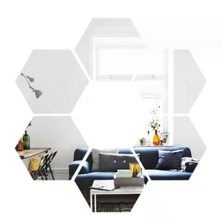 HexaGleam 3D Mirror Wall Stickers