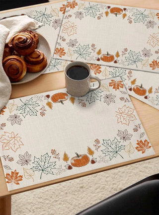 Pumpkin Pine Fall Placemats Set of 4