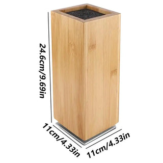 Magnetic Wooden Knife Holder – 360° Rotating Double-Sided Knife Block