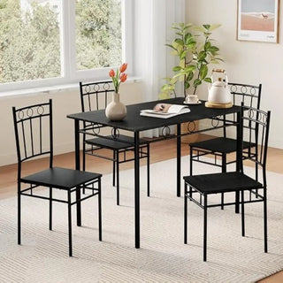 Kitchen Dining Table Set for 4 – 5-Piece Rectangular Dining Room Set with 4 Chairs