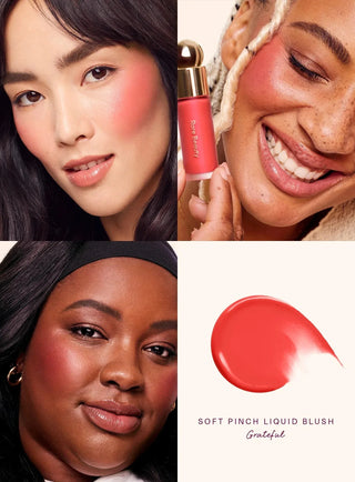 Soft Pinch Liquid Blush, Lightweight Silky Liquid Blush with Smooth Glide-On Application, Long-Lasting Matte & Dewy Finish Options for Natural Flush Makeup