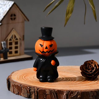 Cute Halloween Decor Set – Mini Ghost Pumpkin Resin Figurines