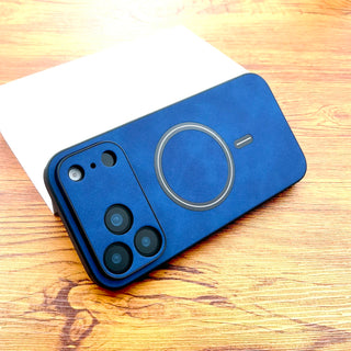Luxury Faux Leather Magnetic iPhone Case, Full Coverage Shockproof PU Leather