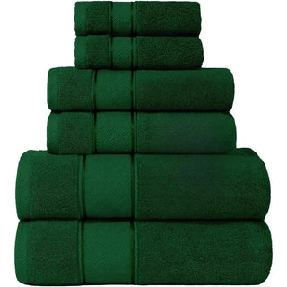 Luxury 6-Piece Turkish Cotton Towel Set | Formal Green | 100% Pure Cotton | 650 GSM | Soft, Absorbent, Durable