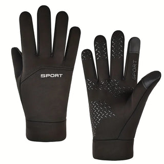 Men’s Winter Waterproof Cycling Gloves – Touch Screen, Fleece-Lined, Anti-Slip Outdoor Sports Gloves
