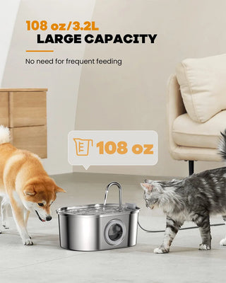 Stainless Steel Cat Automatic Drinking Fountain