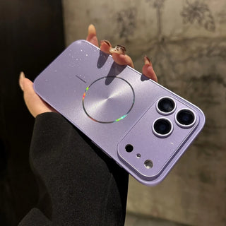 Magnetic Glitter Aurora iPhone Case – MagSafe-Compatible Glossy Shockproof Cover with Full Camera Protection
