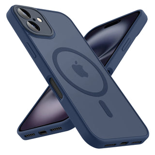 Luxury Frosted Magnetic iPhone Case, Matte Transparent MagSafe-Compatible TPU Cover with Full Camera Protection, Anti-Slip Grip, and Soft-Touch Bumper for iPhone 17 Air 16 15 14 13 12 11 Series