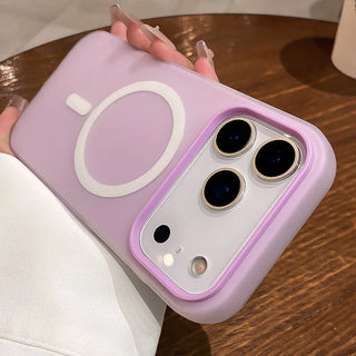 Luxury 2-in-1 Magnetic Shockproof iPhone Case, Soft TPU Silicone MagSafe-Compatible Wireless Charging Cover for iPhone 17 16 15 14 13 12 11 Series