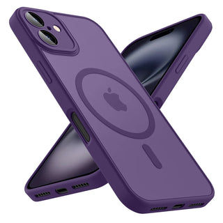 Luxury Frosted Magnetic iPhone Case, Matte Transparent MagSafe-Compatible TPU Cover with Full Camera Protection, Anti-Slip Grip, and Soft-Touch Bumper for iPhone 17 Air 16 15 14 13 12 11 Series