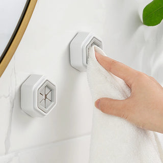 1-4PCS Punch Free Towel Plug Holders Wall Mounted Bathroom Storage Holders