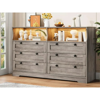 Garvee Home 6 drawer dresser with Power Outlet