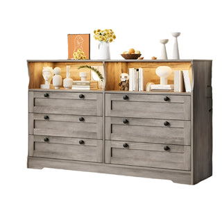 Garvee Home 6 drawer dresser with Power Outlet